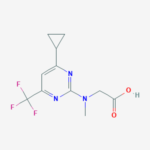 molecular formula C11H12F3N3O2 B6591994 N-[6-Cyclopropyl-4-(trifluoromethyl)pyrimidin-2-yl]-N-methylglycine CAS No. 1820604-91-8