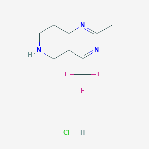 molecular formula C9H11ClF3N3 B6592020 5,6,7,8-Tetrahydro-2-methyl-4-(trifluoromethyl)pyrido-[4,3-d]-pyrimidine hydrochloride CAS No. 1820618-43-6