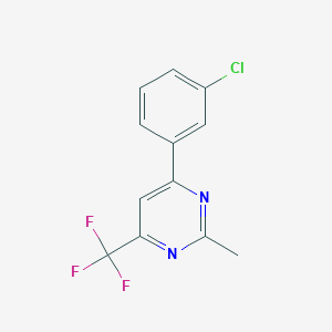 molecular formula C12H8ClF3N2 B6592031 6-(3-Chlorophenyl)-2-methyl-4-(trifluoromethyl)pyrimidine CAS No. 1820647-40-2