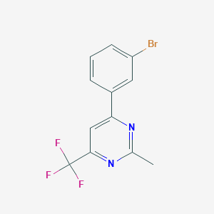 molecular formula C12H8BrF3N2 B6592037 6-(3-Bromophenyl)-2-methyl-4-(trifluoromethyl)pyrimidine CAS No. 1820665-74-4