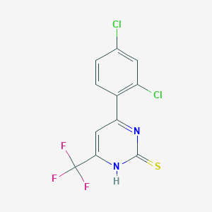 molecular formula C11H5Cl2F3N2S B6592044 6-(2,4-Dichlorophenyl)-2-mercapto-4-(trifluoromethyl)pyrimidine CAS No. 1820665-76-6
