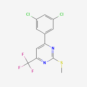 molecular formula C12H7Cl2F3N2S B6592048 6-(3,5-Dichlorophenyl)-2-methylthio-4-(trifluoromethyl)pyrimidine CAS No. 1820665-94-8