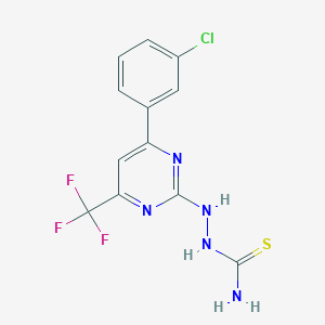 molecular formula C12H9ClF3N5S B6592066 6-(3-Chlorophenyl)-2-thiosemicarbazido-4-(trifluoromethyl)pyrimidine CAS No. 1820674-42-7
