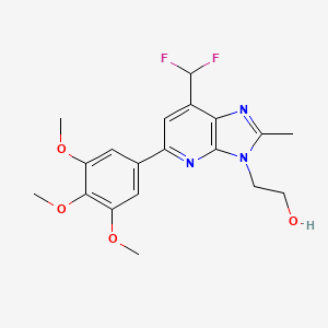 molecular formula C19H21F2N3O4 B6592104 2-(7-Difluoromethyl-2-methyl-5-(3,4,5-trimethoxyphenyl)-3H-imidazo-[4,5-b]-pyridin-3-yl)ethanol CAS No. 1820706-00-0