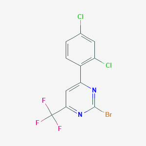 molecular formula C11H4BrCl2F3N2 B6592112 2-Bromo-6-(2,4-dichlorophenyl)-4-(trifluoromethyl)pyrimidine CAS No. 1820707-73-0