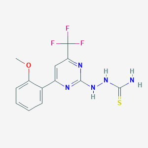molecular formula C13H12F3N5OS B6592116 6-(2-Methoxyphenyl)-2-thiosemicarbazido-4-(trifluoromethyl)pyrimidine CAS No. 1820707-84-3