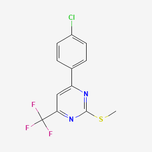 molecular formula C12H8ClF3N2S B6592126 6-(4-Chlorophenyl)-2-methylthio-4-(trifluoromethyl)pyrimidine CAS No. 1820708-04-0