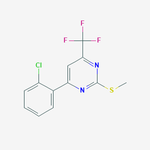 molecular formula C12H8ClF3N2S B6592137 6-(2-Chlorophenyl)-2-methylthio-4-(trifluoromethyl)pyrimidine CAS No. 1820710-86-8