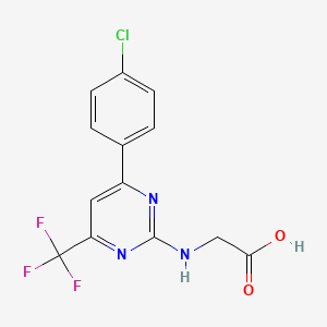 molecular formula C13H9ClF3N3O2 B6592145 N-[6-(4-Chlorophenyl)-4-(trifluoromethyl)pyrimidin-2-yl]glycine CAS No. 1820711-53-2