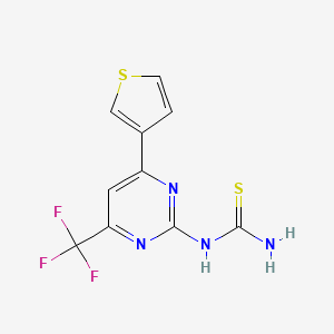 molecular formula C10H7F3N4S2 B6592239 6-(3-Thienyl)-2-thioureido-4-(trifluoromethyl)pyrimidine CAS No. 1845689-92-0
