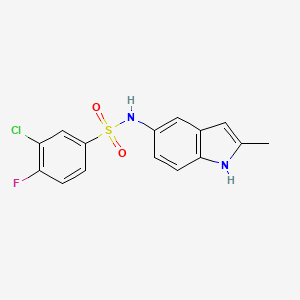 B6592365 3-Chloro-4-fluoro-N-(2-methyl-1H-indol-5-yl)benzenesulfonamide CAS No. 1956355-11-5