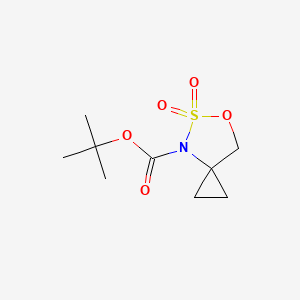molecular formula C9H15NO5S B6592416 叔丁基-6-氧杂-5-硫杂-4-氮杂螺[2.4]庚烷-4-羧酸酯-5,5-二氧化物 CAS No. 2023006-14-4
