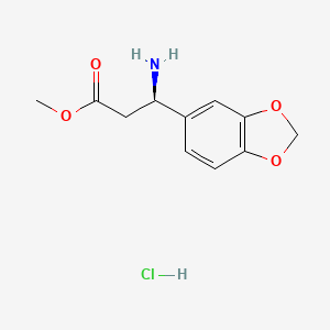molecular formula C11H14ClNO4 B6592454 (R)-Methyl 3-amino-3-(benzo[d][1,3]dioxol-5-yl)propanoate hydrochloride CAS No. 2061996-64-1