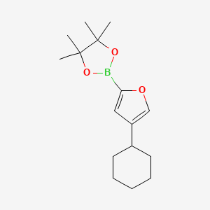 molecular formula C16H25BO3 B6592492 4-(Cyclohexyl)furan-2-boronic acid pinacol ester CAS No. 2096337-25-4