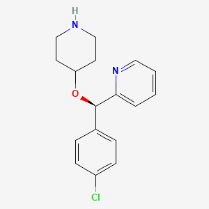 molecular formula C17H19ClN2O B6592520 (R)-2-((4-Chlorophenyl)(piperidin-4-yloxy)methyl)pyridine CAS No. 210095-55-9