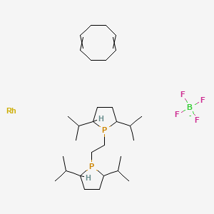 molecular formula C30H56BF4P2Rh- B6592562 1,2-Bis((2R,5R)-2,5-di-i-propylphospholano)ethane(cyclooctadiene)rhodium(I) CAS No. 213343-67-0