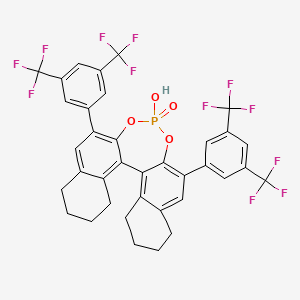 molecular formula C36H25F12O4P B6592610 (11bR)-2,6-Bis[3,5-bis(trifluoromethyl)phenyl]-8,9,10,11,12,13,14,15-octahydro-4-hydroxy-4-oxide-dinaphtho[2,1-d:1',2'-f][1,3,2]dioxaphosphepin CAS No. 2229836-07-9