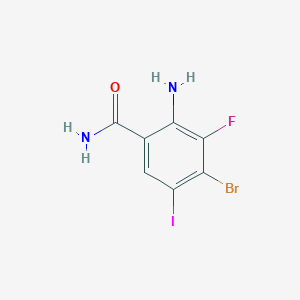 molecular formula C7H5BrFIN2O B6592616 2-Amino-4-bromo-3-fluoro-5-iodobenzamide CAS No. 2241721-73-1
