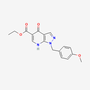 molecular formula C17H17N3O4 B6592650 ethyl 4-hydroxy-1-(4-methoxybenzyl)-1H-pyrazolo[3,4-b]pyridine-5-carboxylate CAS No. 227617-15-4
