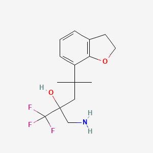 molecular formula C15H20F3NO2 B6592673 2-(Aminomethyl)-4-(2,3-dihydrobenzofuran-7-yl)-1,1,1-trifluoro-4-methyl-pentan-2-ol CAS No. 2307552-73-2