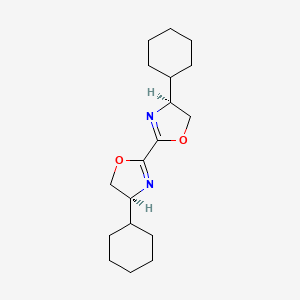 molecular formula C18H28N2O2 B6592690 (4S,4'S)-4,4'-Dicyclohexyl-4,4',5,5'-tetrahydro-2,2'-bioxazole CAS No. 2368835-34-9