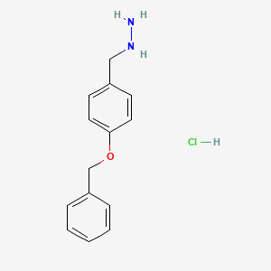 molecular formula C14H17ClN2O B6592698 Hydrazine, [[4-(phenylmethoxy)phenyl]methyl]-, hydrochloride CAS No. 237064-54-9