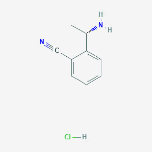 molecular formula C9H11ClN2 B6592778 (S)-2-(1-aminoethyl)benzonitrile hydrochloride CAS No. 2438843-82-2