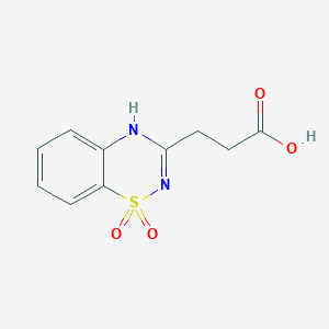 molecular formula C10H10N2O4S B6593247 3-(1,1-dioxido-2H-benzo[e][1,2,4]thiadiazin-3-yl)propanoic acid CAS No. 4826-22-6