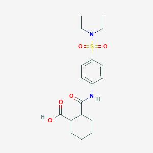 molecular formula C18H26N2O5S B6593372 2-({4-[(Diethylamino)sulfonyl]anilino}carbonyl)cyclohexanecarboxylic acid CAS No. 543695-31-4
