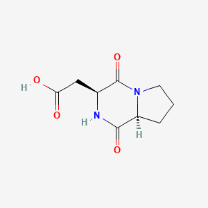 molecular formula C9H12N2O4 B6593423 2-((3S,8aS)-1,4-dioxooctahydropyrrolo[1,2-a]pyrazin-3-yl)acetic acid CAS No. 55881-16-8