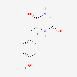 molecular formula C11H12N2O3 B6593438 3-[(4-Hydroxyphenyl)methyl]piperazine-2,5-dione CAS No. 5625-49-0