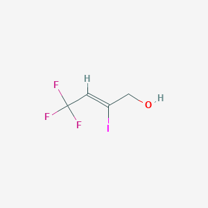 molecular formula C4H4F3IO B6593623 4,4,4-Trifluoro-2-iodobut-2-en-1-ol CAS No. 674-35-1