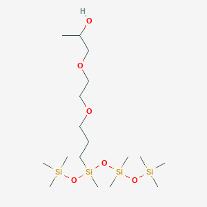 molecular formula C17H44O6Si4 B6593653 Siloxanes and Silicones, di-Me, 3-hydroxypropyl Me, ethoxylated propoxylated CAS No. 68037-64-9