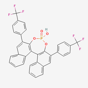 molecular formula C34H19F6O4P B6593800 (11bR)-4-Hydroxy-2,6-bis[4-(trifluoromethyl)phenyl]-4-oxide-dinaphtho[2,1-d:1',2'-f][1,3,2]dioxaphosphepin CAS No. 791616-59-6