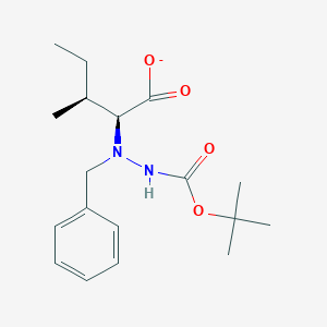 molecular formula C18H27N2O4- B065939 (2S,3S)-2-[benzyl-(tert-butoxycarbonylamino)amino]-3-methyl-pentanoate CAS No. 188777-47-1