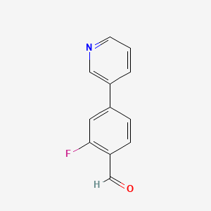 molecular formula C12H8FNO B6594029 2-Fluoro-4-(pyridin-3-yl)benzaldehyde CAS No. 893637-83-7