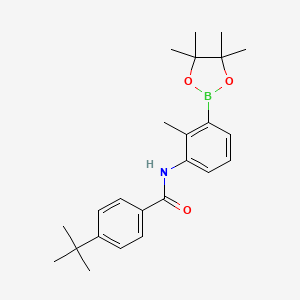 molecular formula C24H32BNO3 B6594084 4-(tert-Butyl)-N-(2-methyl-3-(4,4,5,5-tetramethyl-1,3,2-dioxaborolan-2-yl)phenyl)benzamide CAS No. 910235-65-3