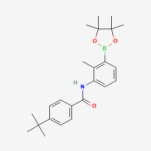 molecular formula C24H32BNO3 B6594084 4-(叔丁基)-N-(2-甲基-3-(4,4,5,5-四甲基-1,3,2-二氧杂硼烷-2-基)苯基)苯甲酰胺 CAS No. 910235-65-3