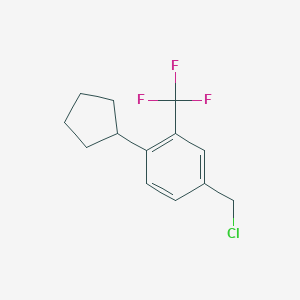 molecular formula C13H14ClF3 B6594265 4-(Chloromethyl)-1-cyclopentyl-2-(trifluoromethyl)benzene CAS No. 957208-65-0