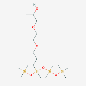 molecular formula C17H44O6Si4 B6594308 硅氧烷和硅酮，二甲基，3-羟丙基甲基，乙氧基化丙氧基化 CAS No. 68937-55-3