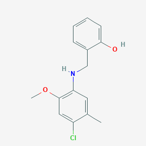 molecular formula C15H16ClNO2 B6594354 2-{[(4-Chloro-2-methoxy-5-methylphenyl)amino]methyl}phenol CAS No. 1019577-99-1