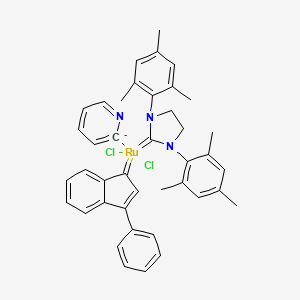 molecular formula C41H40Cl2N3Ru- B6594377 [1,3-Bis(2,4,6-trimethylphenyl)-2-imidazolidinylidene]dichloro-(3-phenyl-1H-inden-1-ylidene)(pyridyl)ruthenium(II) CAS No. 1031262-76-6