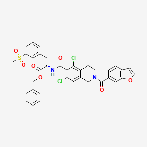 molecular formula C36H30Cl2N2O7S B6594514 苯甲酸苄酯(S)-2-(2-(苯并呋喃-6-羰基)-5,7-二氯-1,2,3,4-四氢异喹啉-6-甲酰胺)-3-(3-(甲磺酰)苯基)丙酸酯 CAS No. 1194550-67-8