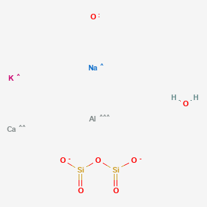 molecular formula AlCaH2KNaO7Si2-2 B6594552 Faujasite ((K0-1Na0-1Ca0-0.5)3.2-3.8(Al3.2-3.8Si8.2-8.8O24).16H2O) CAS No. 12173-28-3
