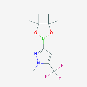 molecular formula C11H16BF3N2O2 B6594805 1-甲基-5-(三氟甲基)-1H-吡唑-3-硼酸，频哪醇酯 CAS No. 1396123-92-4