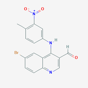 molecular formula C17H12BrN3O3 B6594897 6-Bromo-4-((4-methyl-3-nitrophenyl)amino)quinoline-3-carbaldehyde CAS No. 1431510-26-7