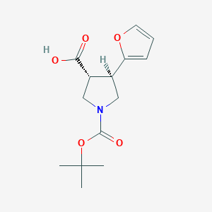 molecular formula C14H19NO5 B6595155 trans-1-(tert-Butoxycarbonyl)-4-(furan-2-yl)pyrrolidine-3-carboxylic acid CAS No. 1956321-36-0