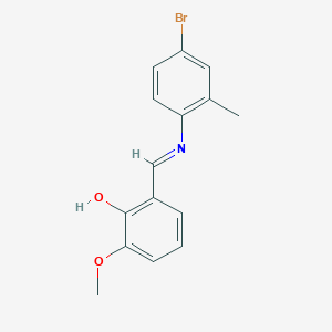 molecular formula C15H14BrNO2 B6595158 2-{(E)-[(4-bromo-2-methylphenyl)imino]methyl}-6-methoxyphenol CAS No. 196081-76-2