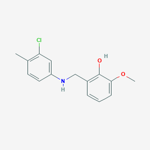 molecular formula C15H16ClNO2 B6595163 2-[(3-Chloro-4-methylanilino)methyl]-6-methoxyphenol CAS No. 196875-54-4