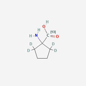 molecular formula C6H11NO2 B6595196 Cyclopentane-2,2,5,5-d4-carboxylic-13C acid, 1-amino- CAS No. 201417-02-9